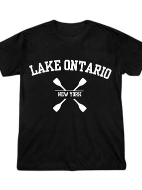 Lake Ontario New York Black Graphic Tee